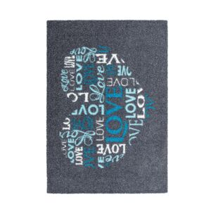 Sauberlaufmatte 'Felicido' 50 x 70 cm Herz türkis