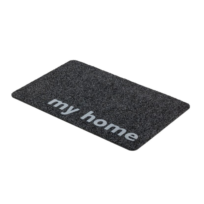 Schwarze Fußmatte mit Schriftzug "My Home"