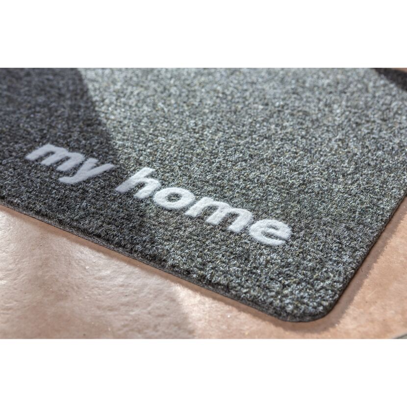 Graue Fußmatte mit der Aufschrift "My Home"