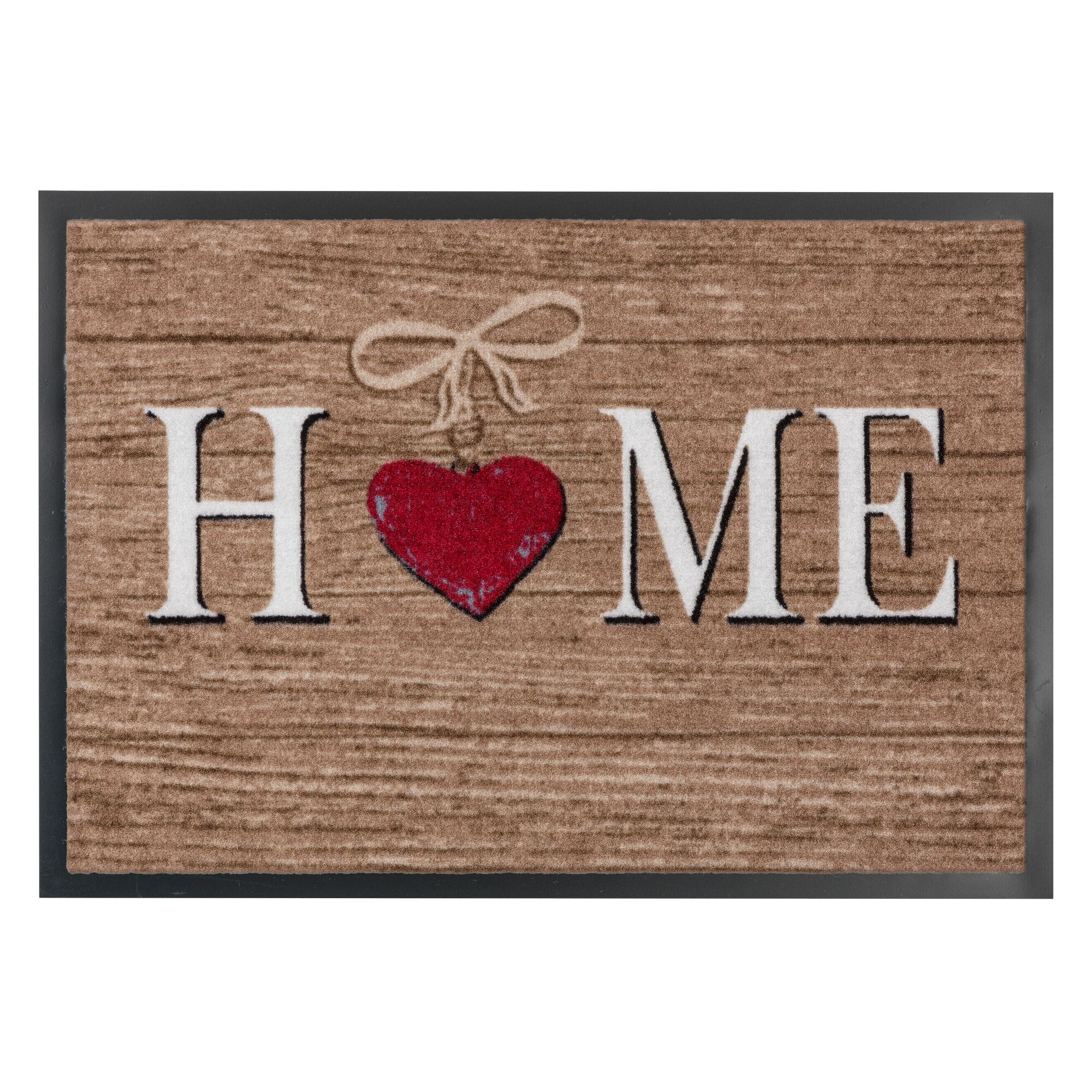 Fußmatte mit der Aufschrift 'HOME' und einem Herz
