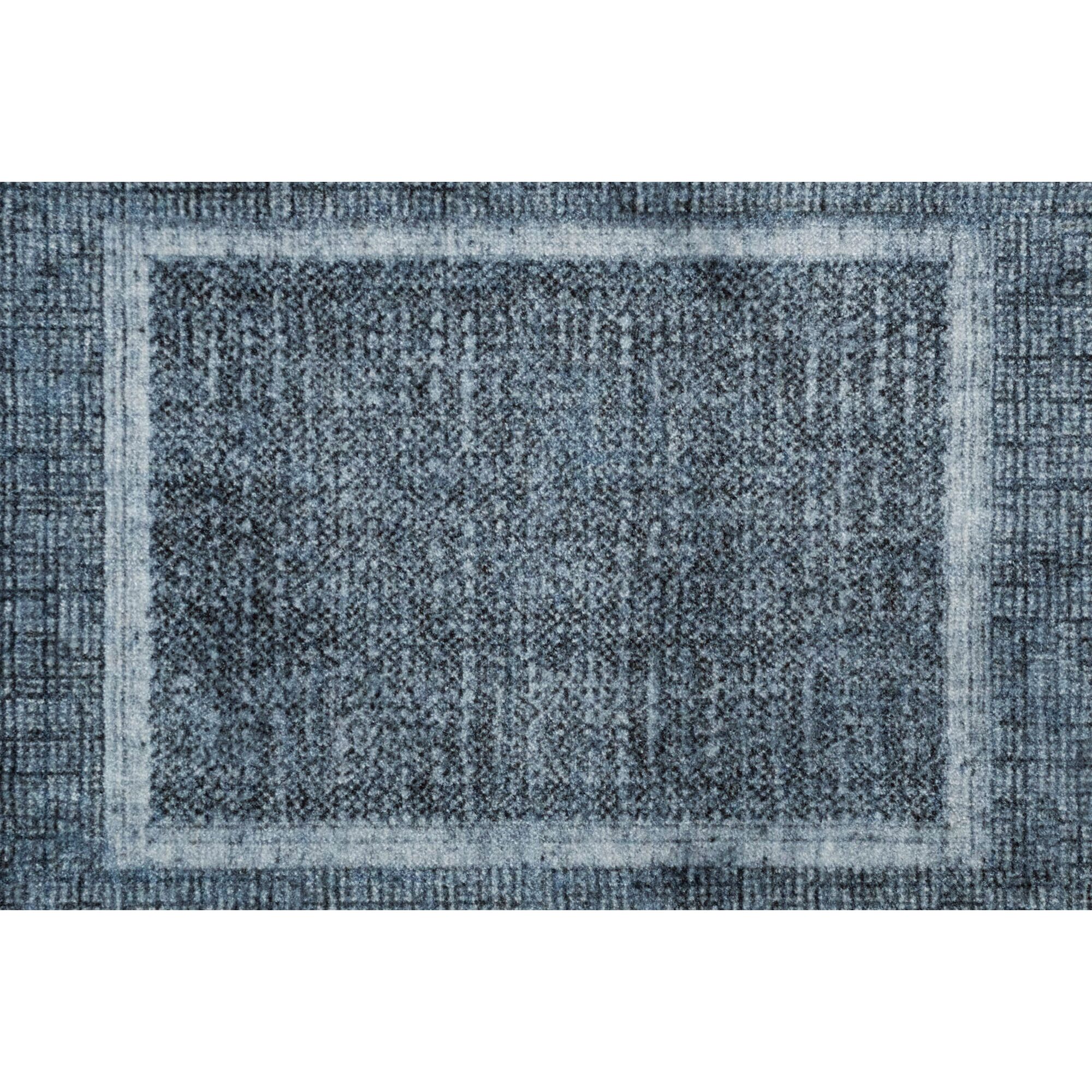 Blaue Fußmatte "Square" mit Rand