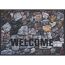 Fußmatte mit Steindesign und "Welcome" Schriftzug.