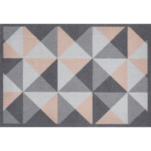 Schmutzfangmatte 'Dreiecke' grau/rosa 39 x 58 cm