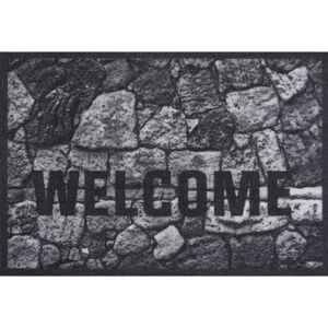 Schmutzfangmatte 'Welcome Stone' grau 39 x 58 cm