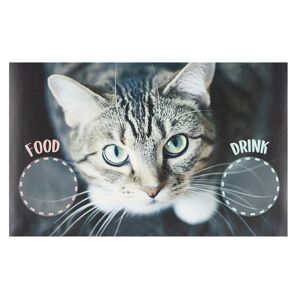 Napfunterlage 'Proper Food + Drink Cat' mehrfarbig 49 x 79 cm