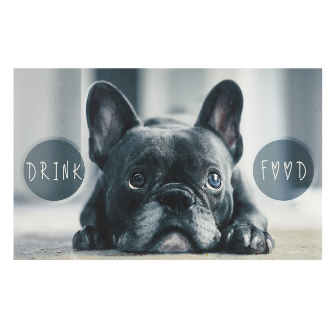 Bild von Napfunterlage 'Proper Food + Drink Baby Dog' mehrfarbig 49 x 79 cm