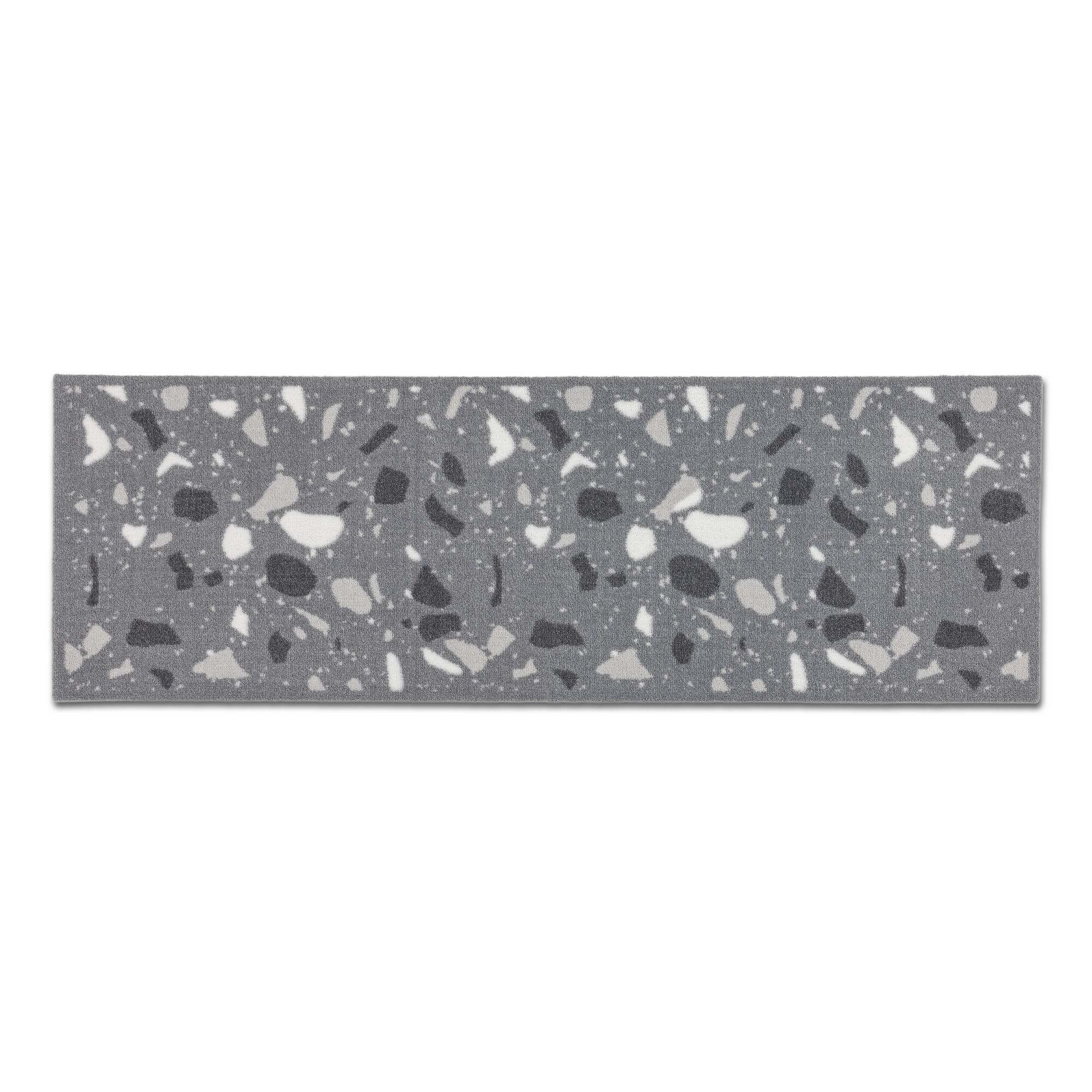 Graue Fußmatte mit Terrazzo-Muster