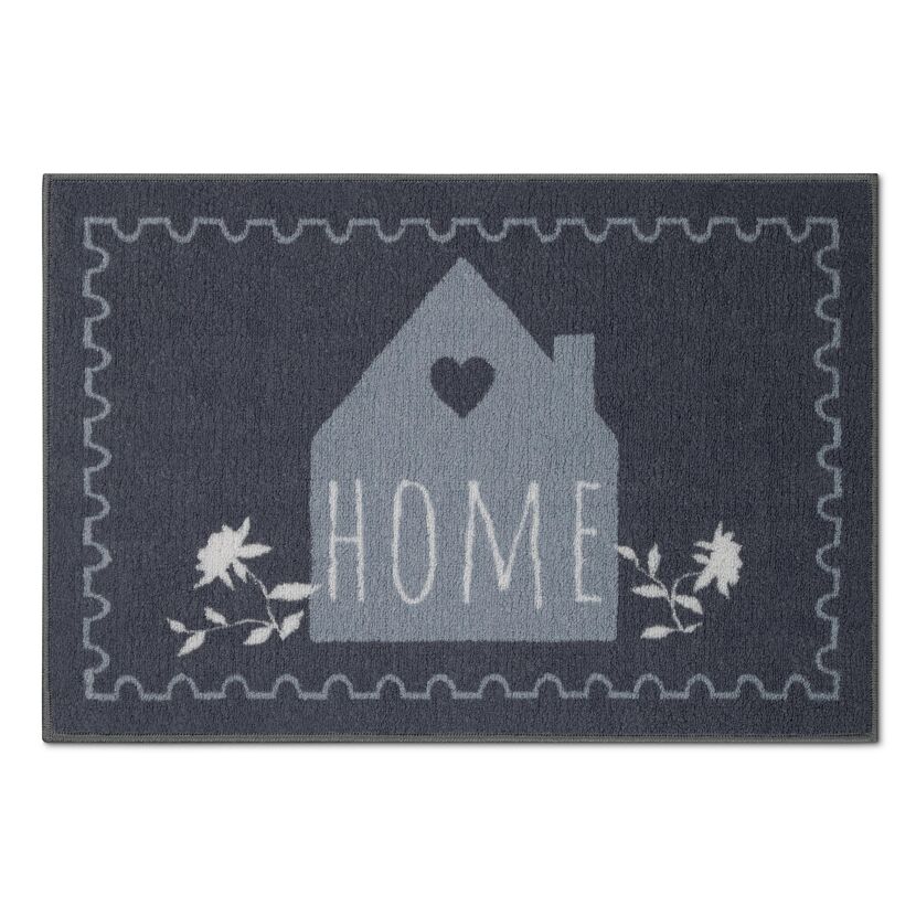 Fußmatte Antares Home, grau, mit Haus und Herz, 40 x 60 cm