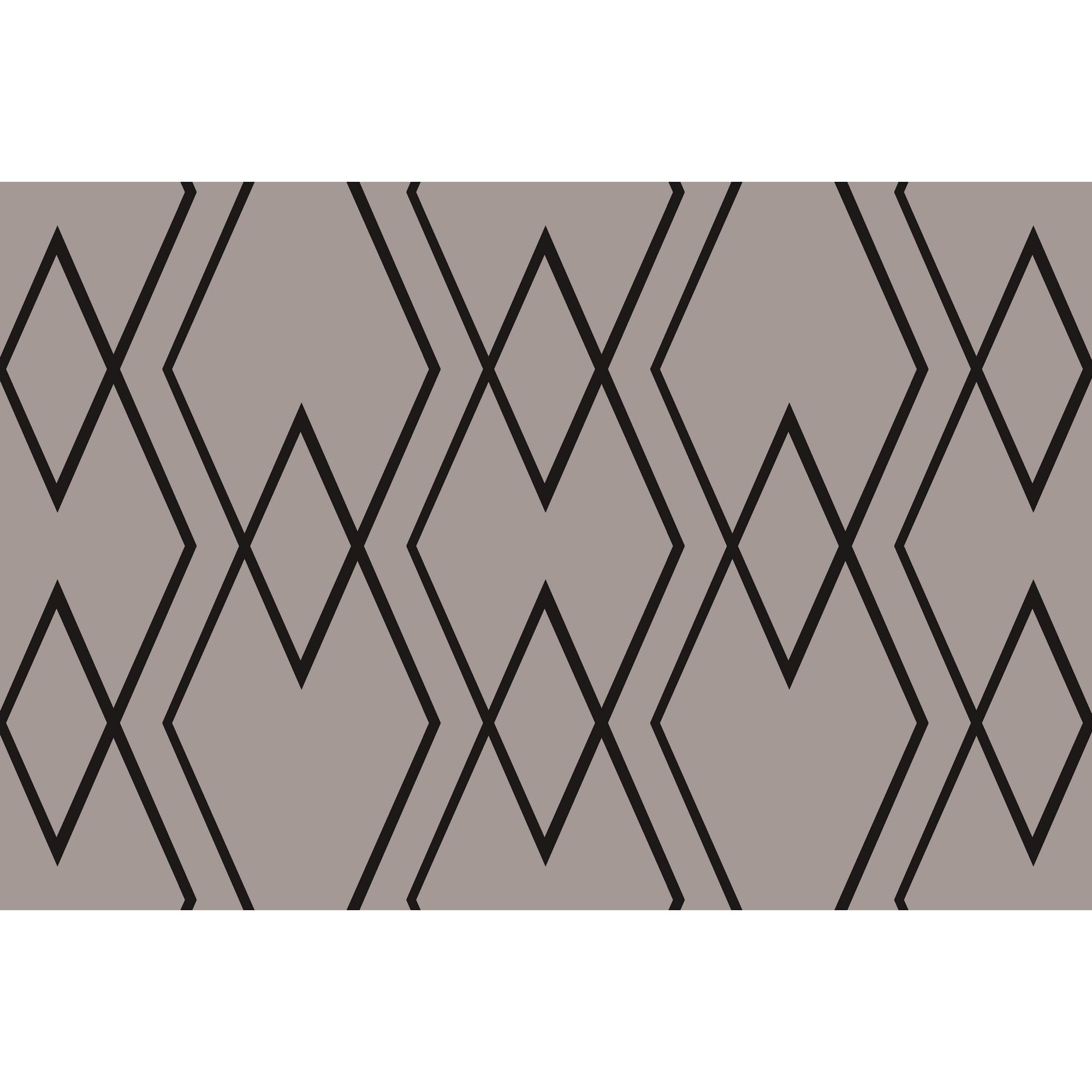 Schwarze geometrische Rauten auf grauem Hintergrund.
