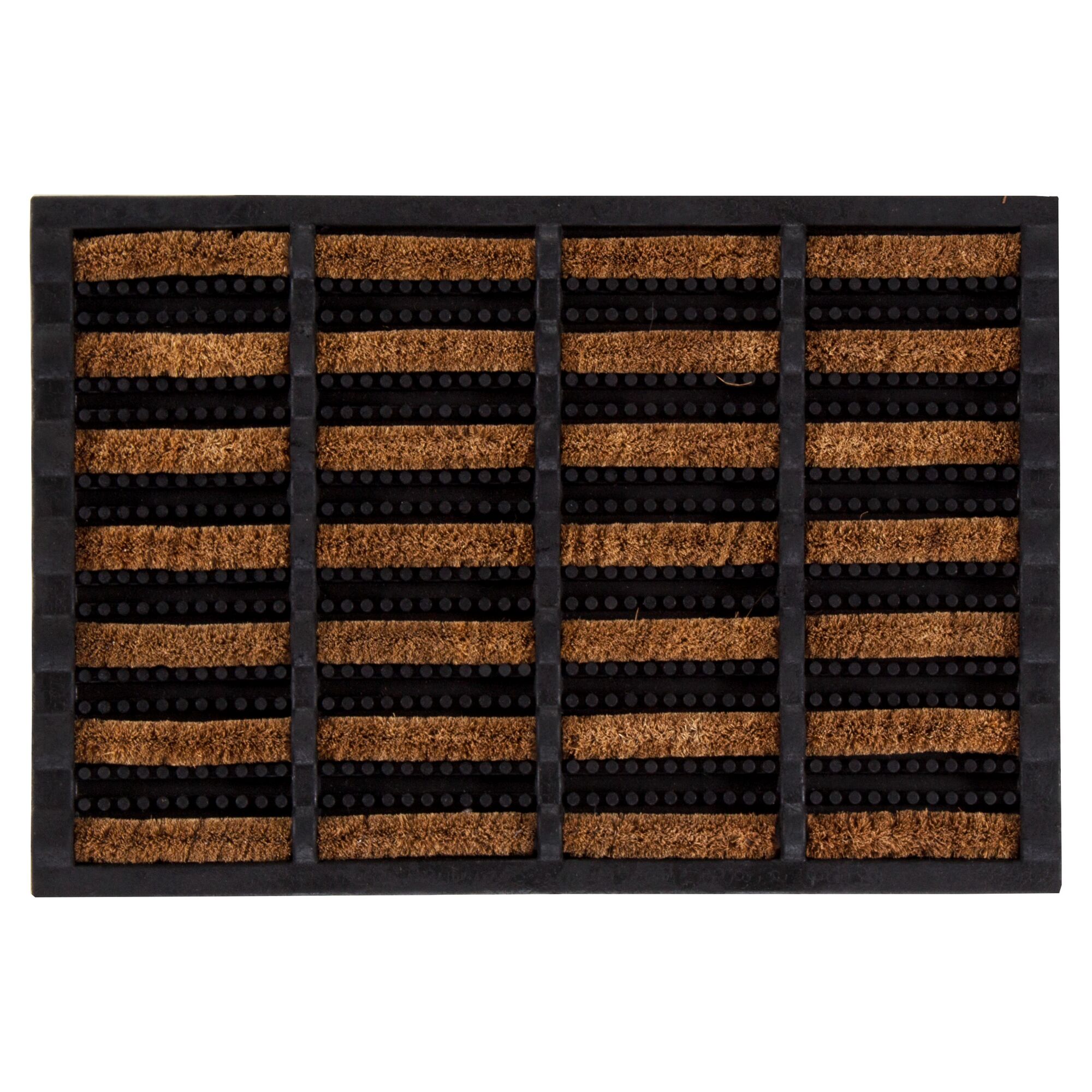 Schwarze Fußmatte Robusta aus Kokos und Gummi