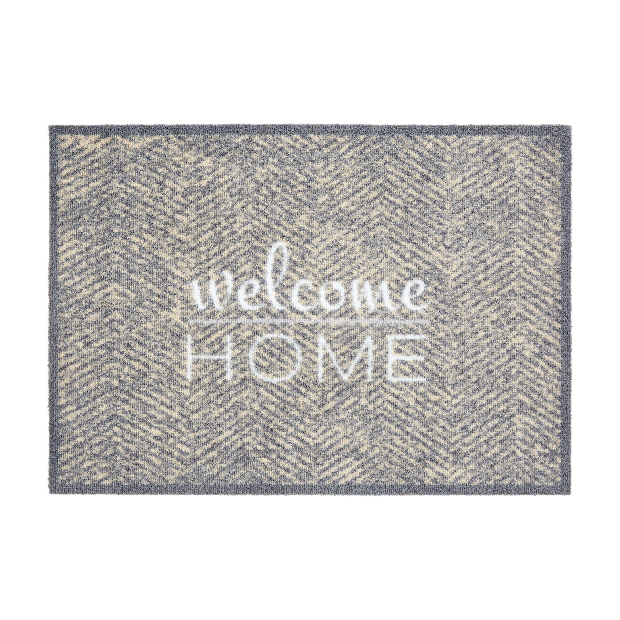 Fußmatte Miabella beige-grau mit Schriftzug "Welcome Home"