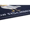 Blaue Fußmatte mit Möwe und Schriftzug "Mission Fischbrötchen"