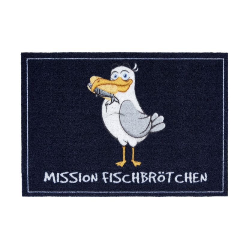 Fussmatte Mission Fischbrötchen mit Möwe