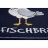 Fussmatte "Fischerboot" mit Möwe blau