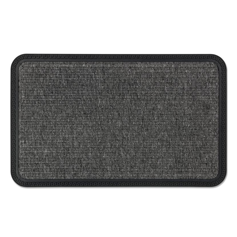 Schwarze Fußmatte mit Muster