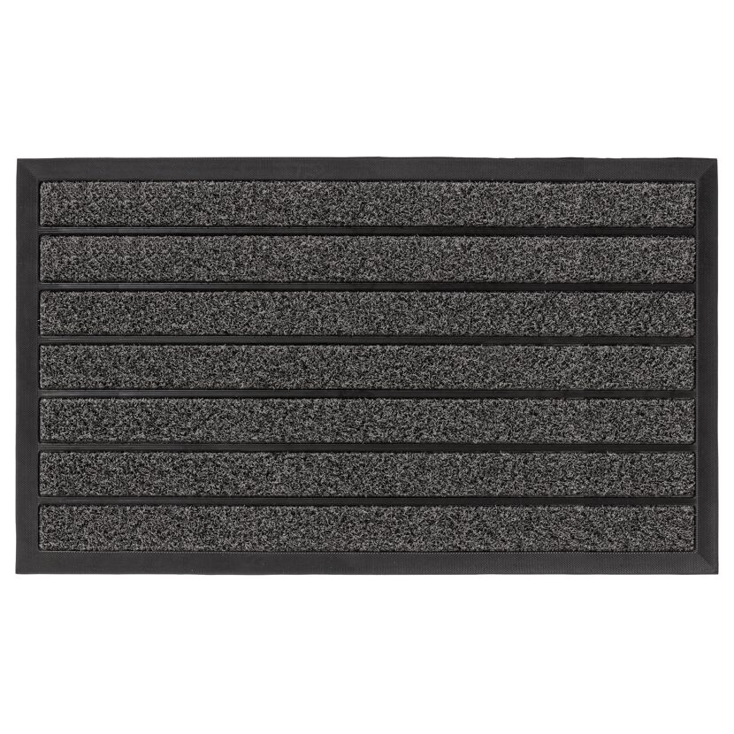 Schwarze Fußmatte mit Rillen
