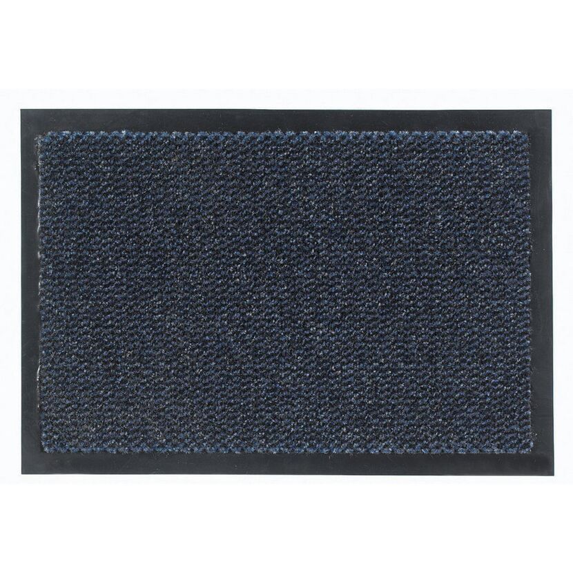Blaue Schmutzfangmatte mit schwarzem Rand