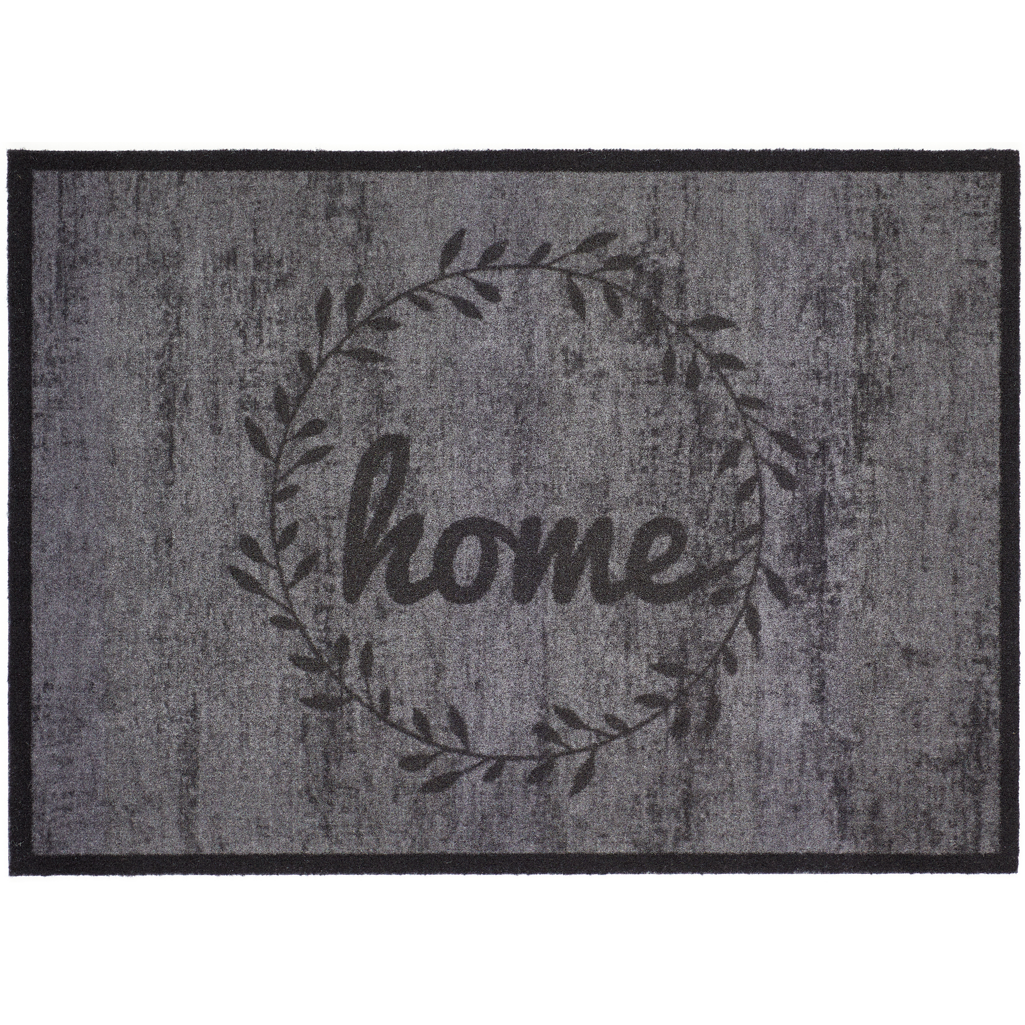 Sauberlaufmatte 'Home Eukalyptus' grau, schwarz 39 x 58 cm