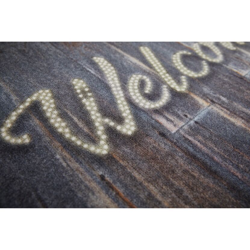 Sauberlaufmatte 'Welcome Wood' mehrfarbig 50 x 70 cm
