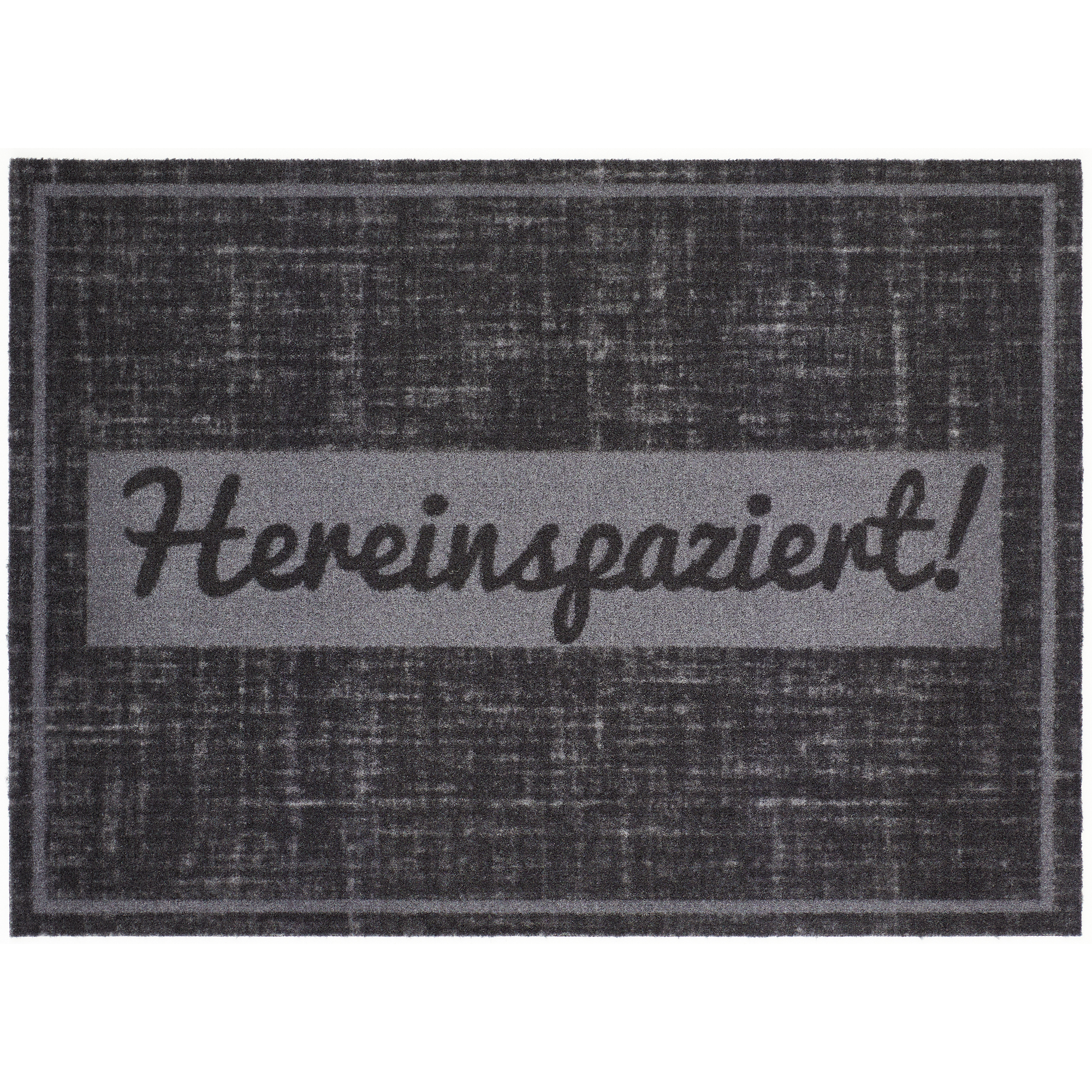 Sauberlaufmatte 'Hereinspaziert' anthrazit 39 x 58 cm