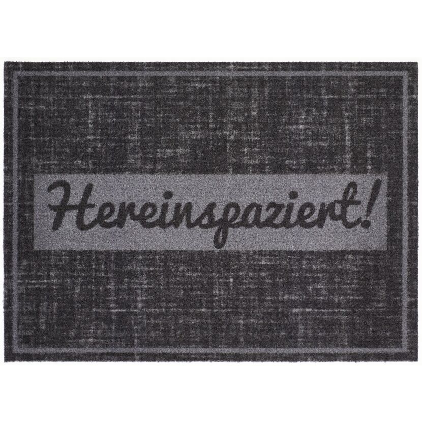 Sauberlaufmatte 'Hereinspaziert' anthrazit 39 x 58 cm