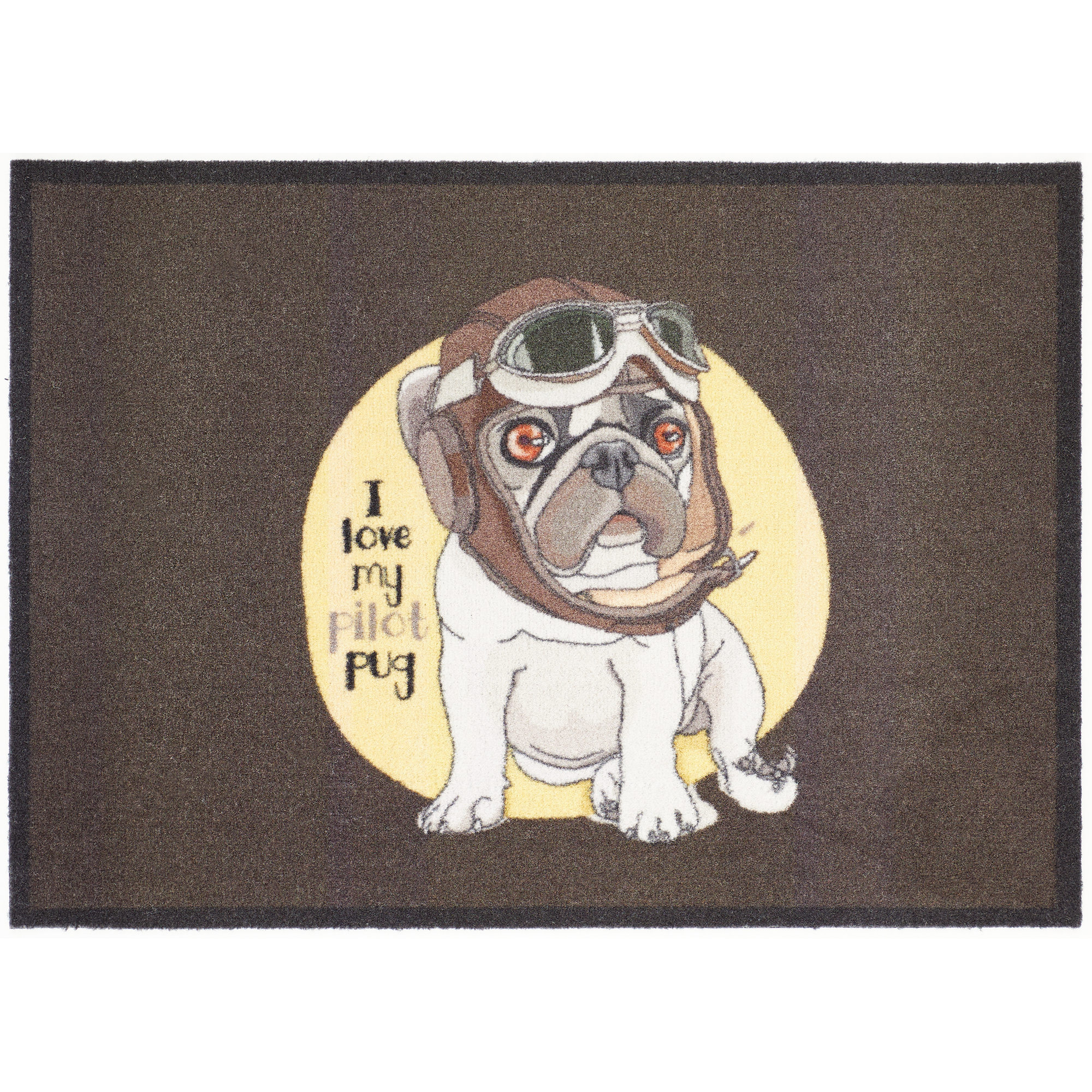 Sauberlaufmatte 'Pilot Pug' mehrfarbig 39 x 58 cm