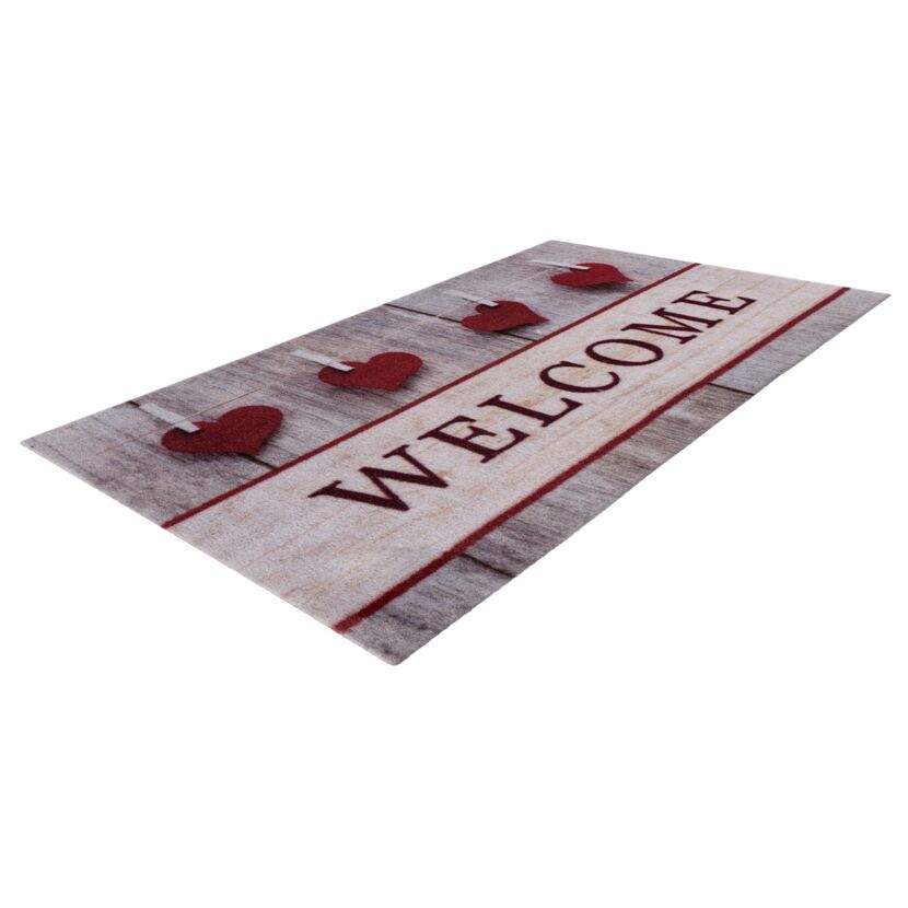 Fußmatte 'Miami Design 507' grau/rot 40 x 60 cm