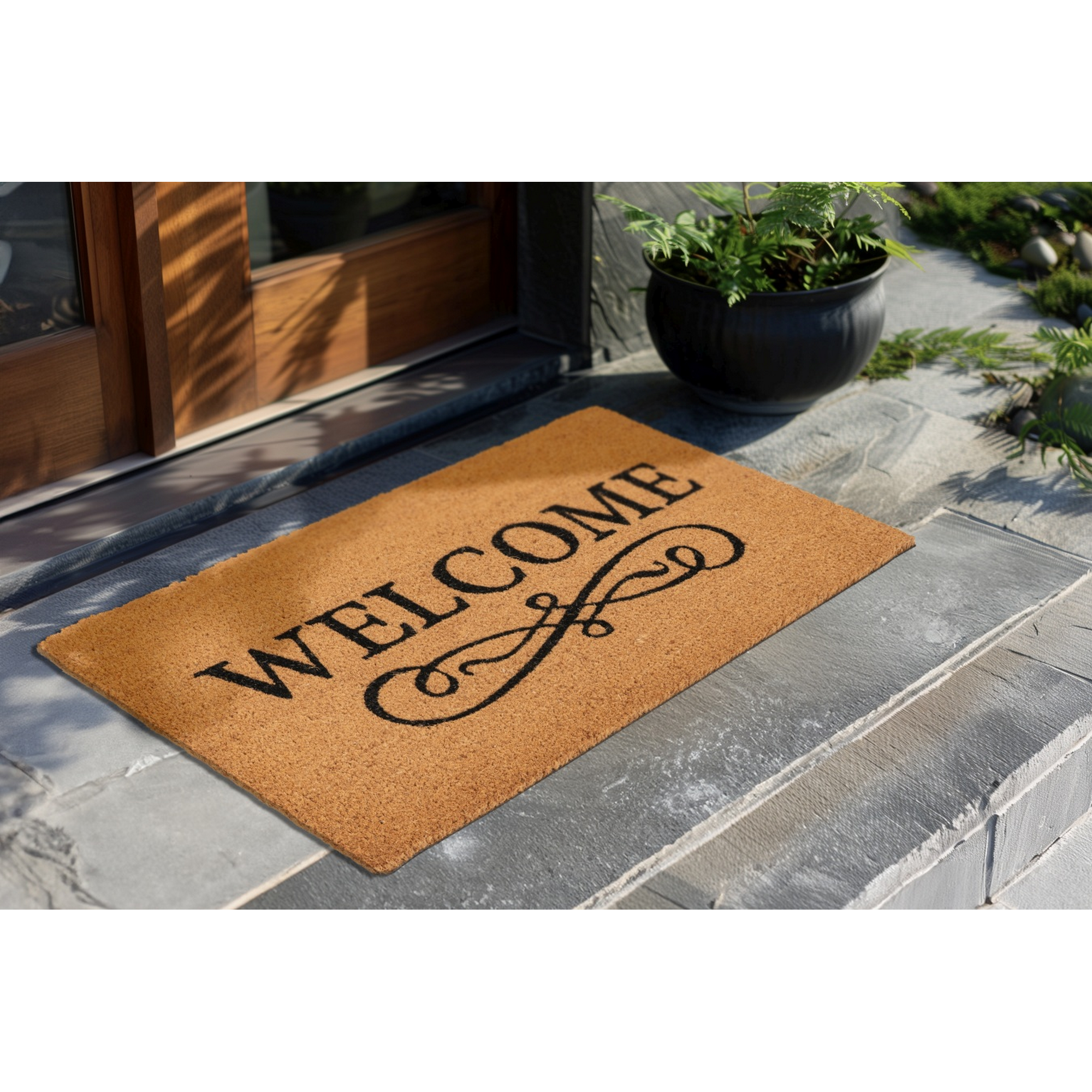 Fußmatte 'Porto Design 601' naturfarben/schwarz 40 x 60 cm