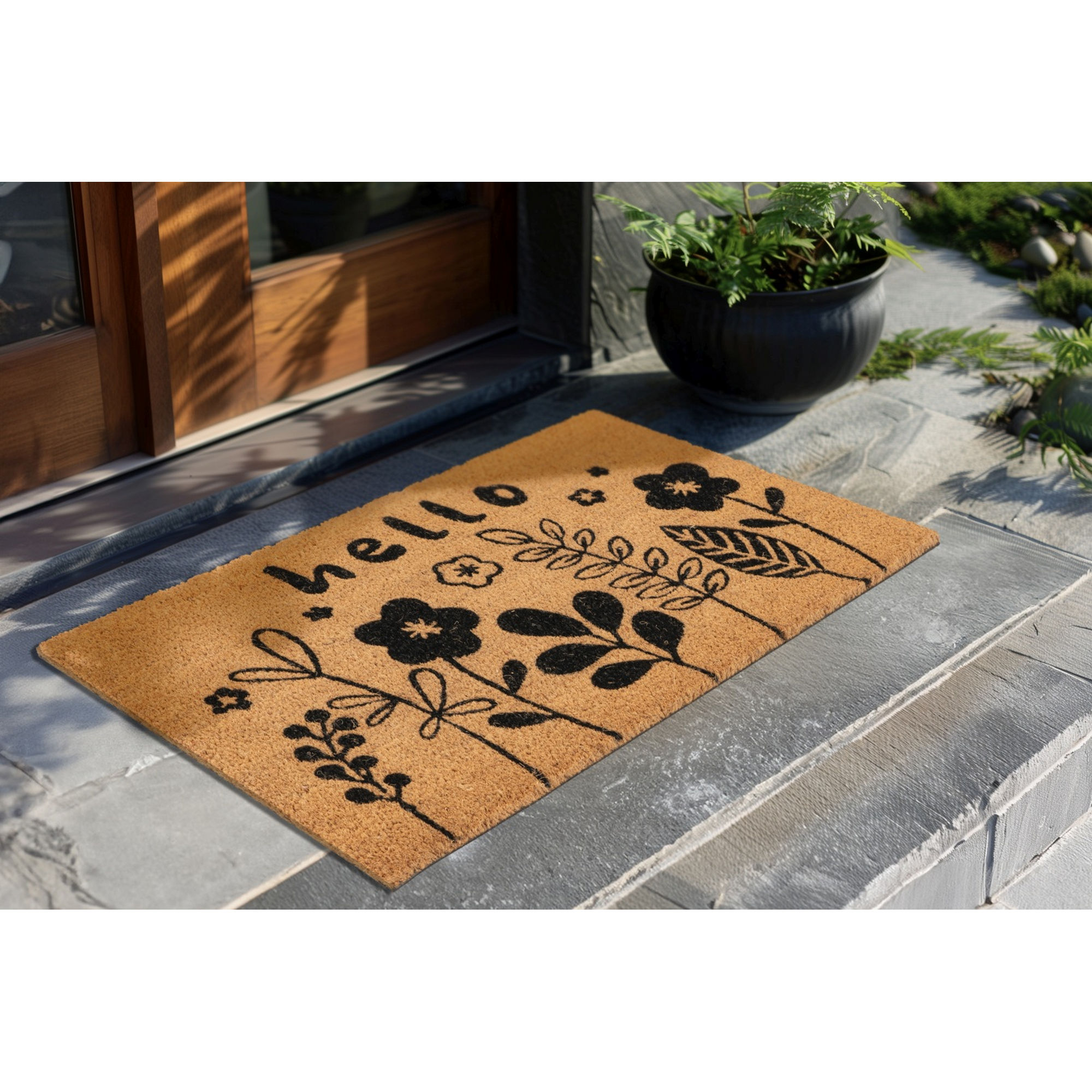 Fußmatte 'Porto Design 607' naturfarben/schwarz 40 x 60 cm