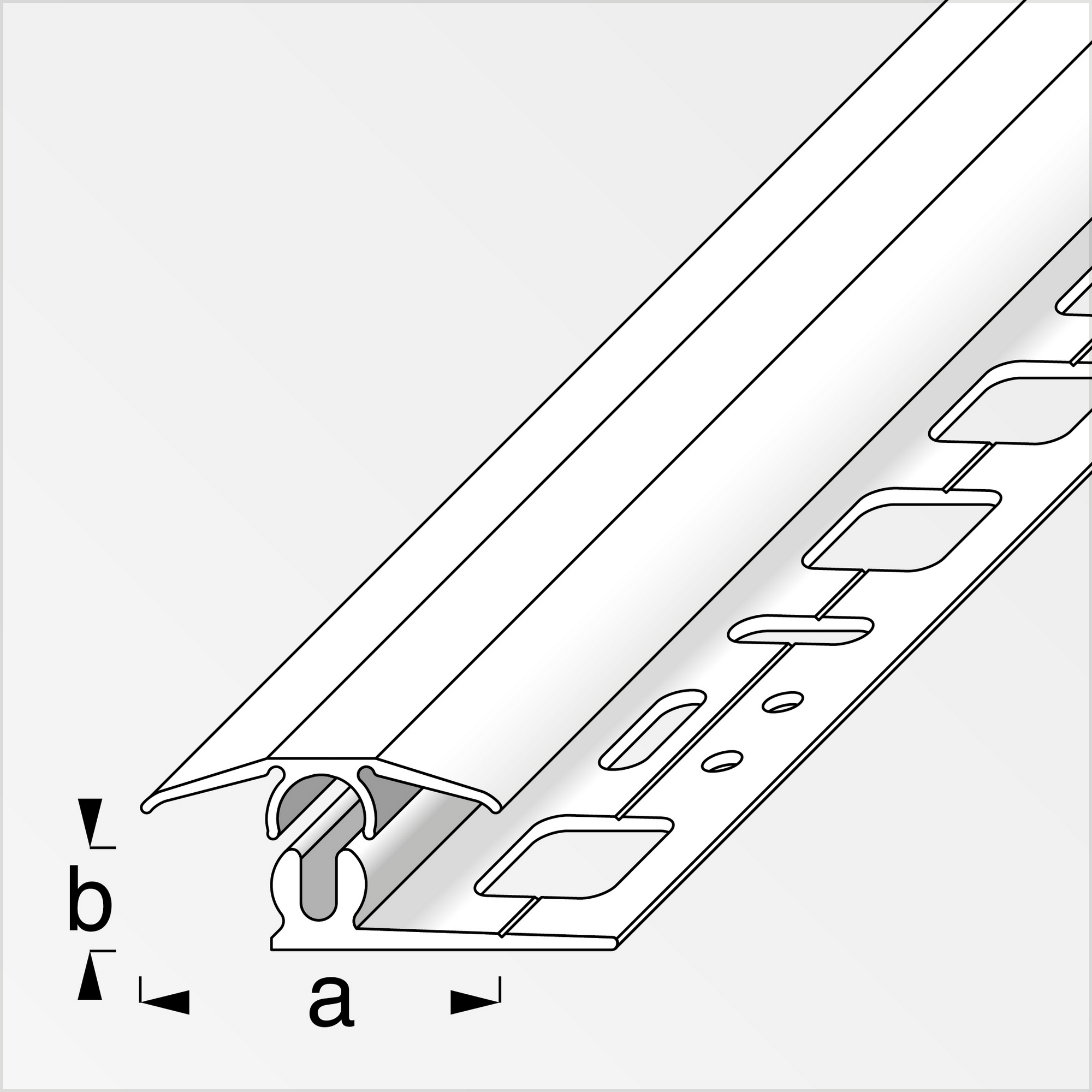 Übergangsprofil 'clipstech®-mini' Aluminium silber 1000 x 25 mm + product picture