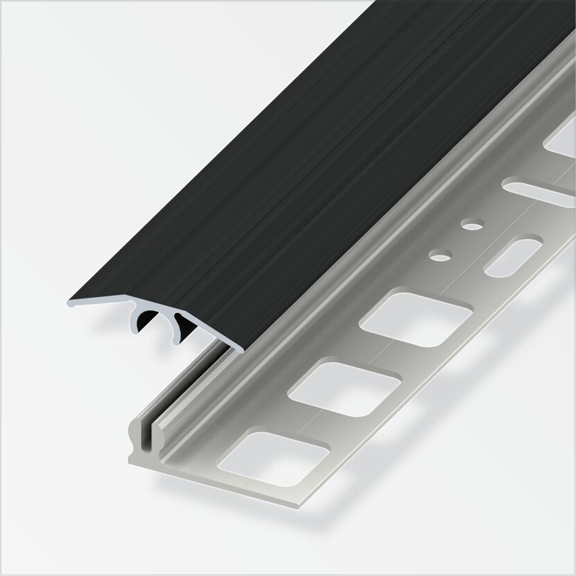 Vinyl Übergangsprofil 25 mm, Alu schwagebürstet, 1 m