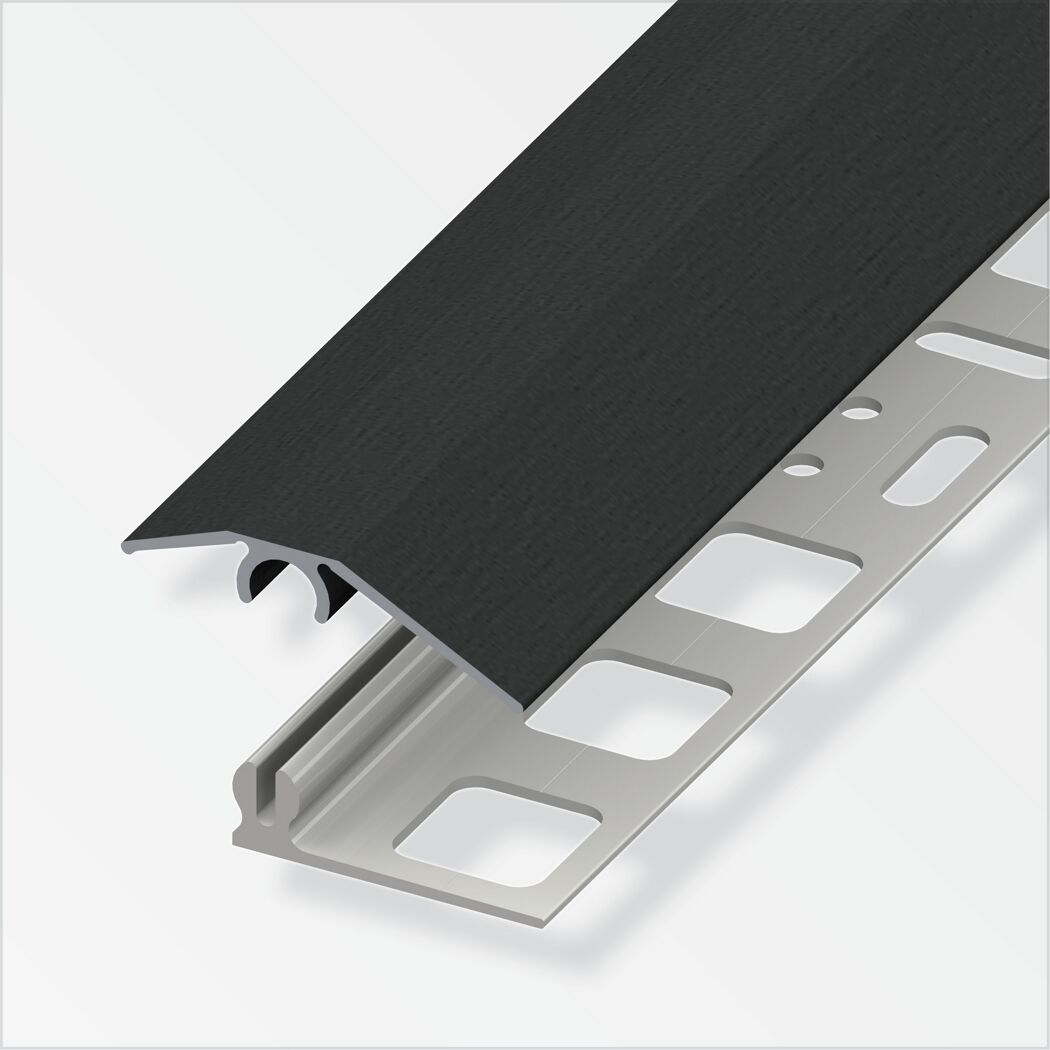 Schwarzer Vinyl Übergang 31 auf Aluminiumschiene