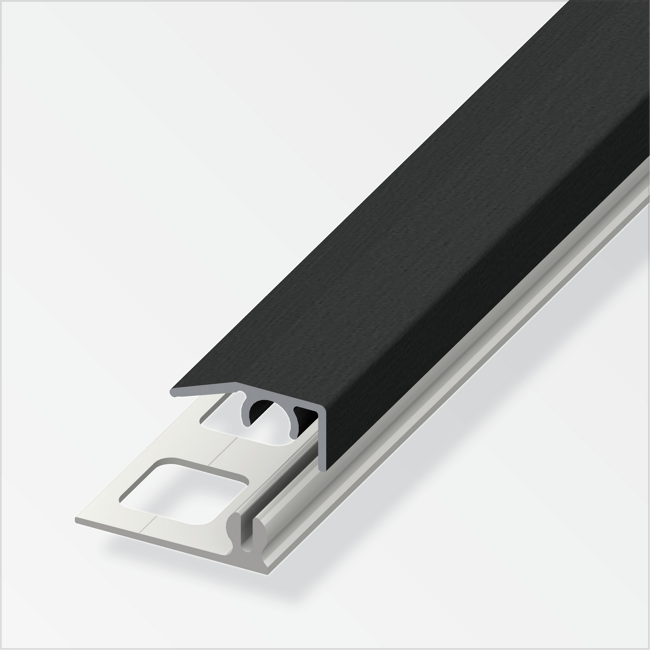Bild von Abschlussprofil 'clipstech®-mini' Aluminium schwarz 1000 x 19,5 mm