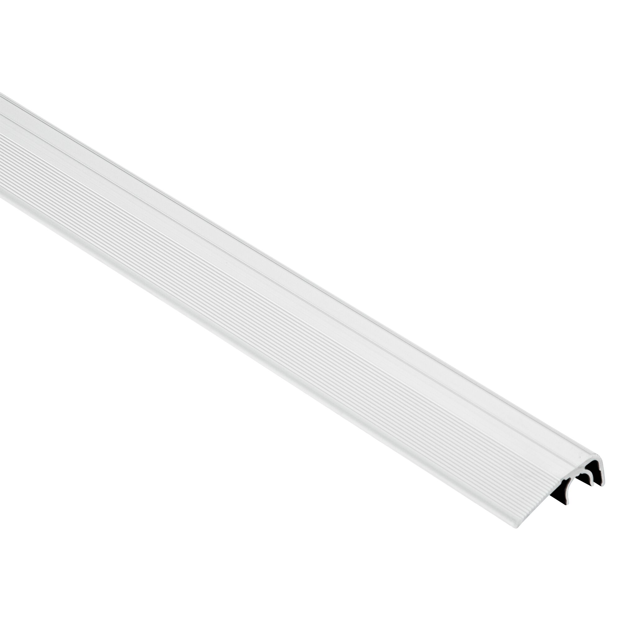 Silbernes Abschlussprofil Vario aus Aluminium