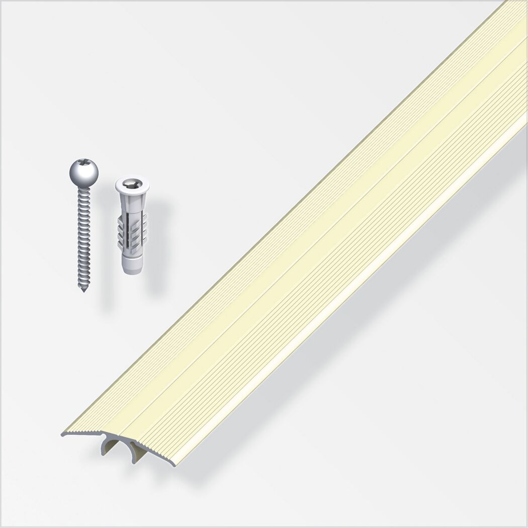 Übergangsprofil Alu Champ Vario 33x900mm beige mit Dübel und Schraube