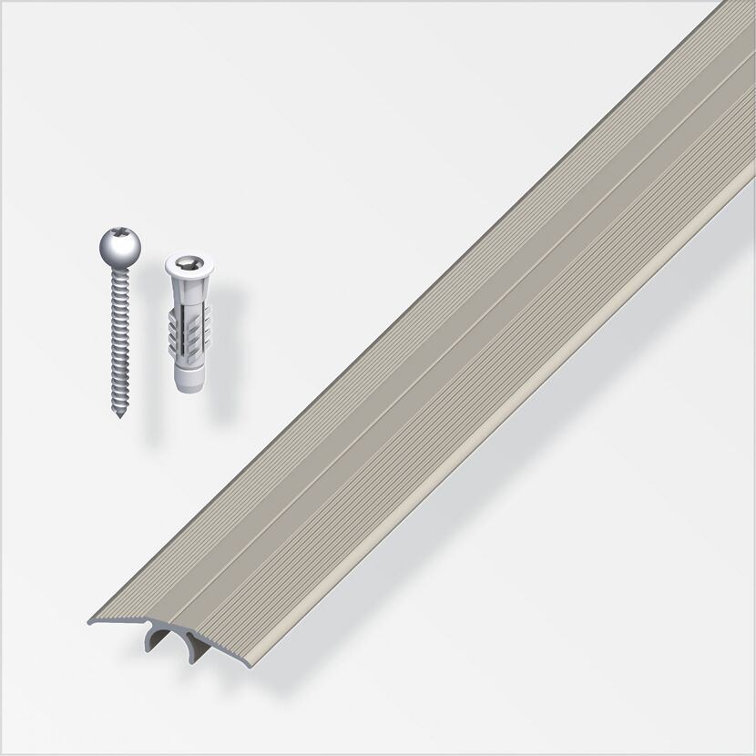 Übergangsprofil Alu Titan Vario mit Schraube und Dübel