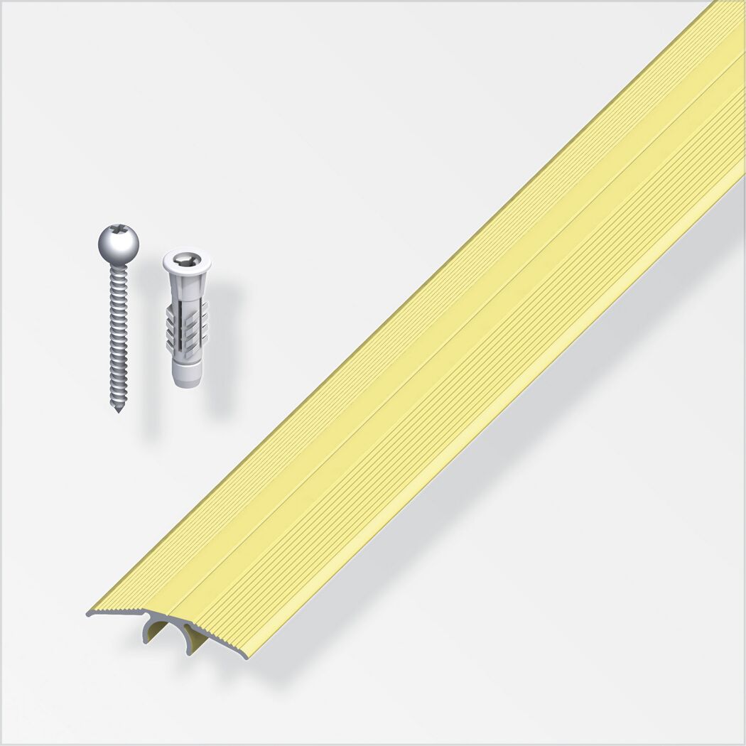 Übergangsprofil Alu Mess. Vario 33 x 900 mm mit Dübel und Schraube