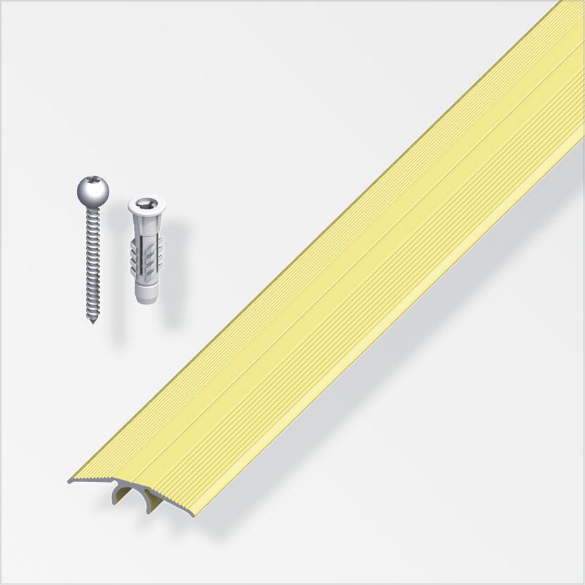 Übergangsprofil Alu Mess. Vario 33 x 900 mm mit Dübel und Schraube