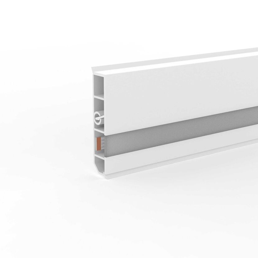 Deckprofil 'Cubica LS 80' Light Down weiß 250 x 8 x 2 cm