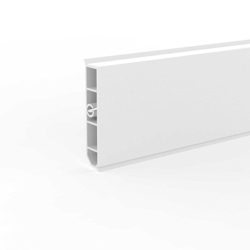 Deckprofil 'Cubica LS 80' No Light weiß 250 x 8 x 2 cm, ohne LED