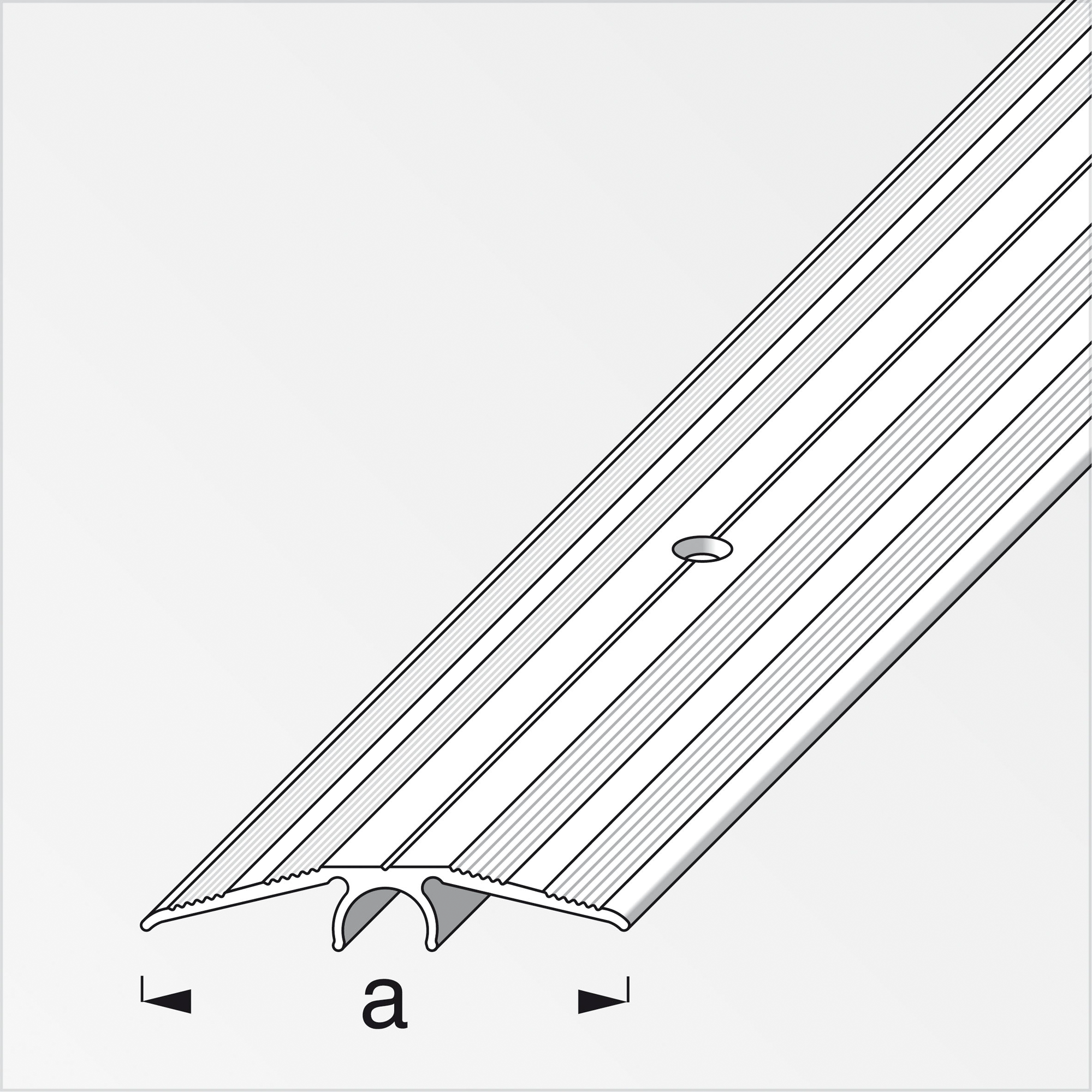 Übergangsprofil 'Plus' silbern 200 x 4,6 cm + product picture