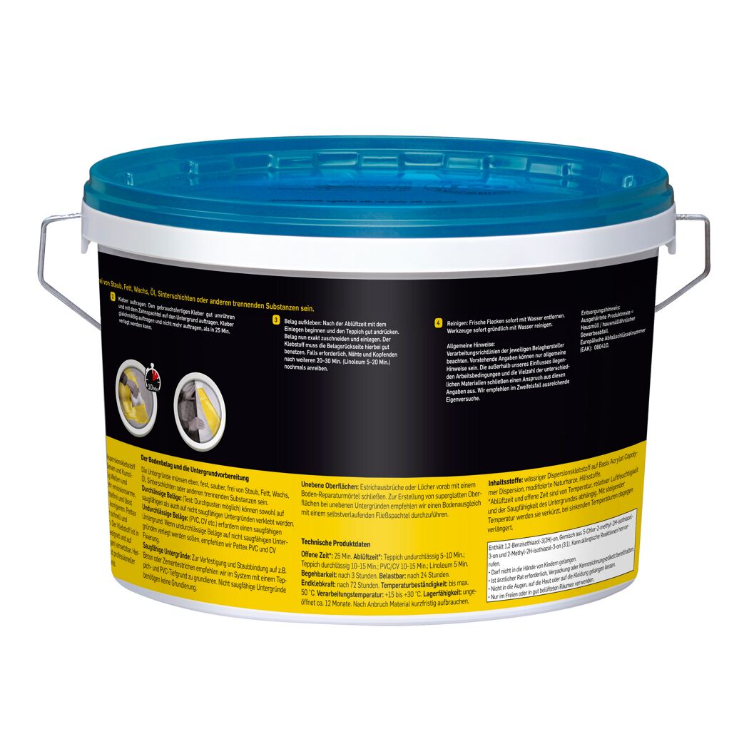 Weißer Eimer Pattex Teppich- und PVC-Kleber