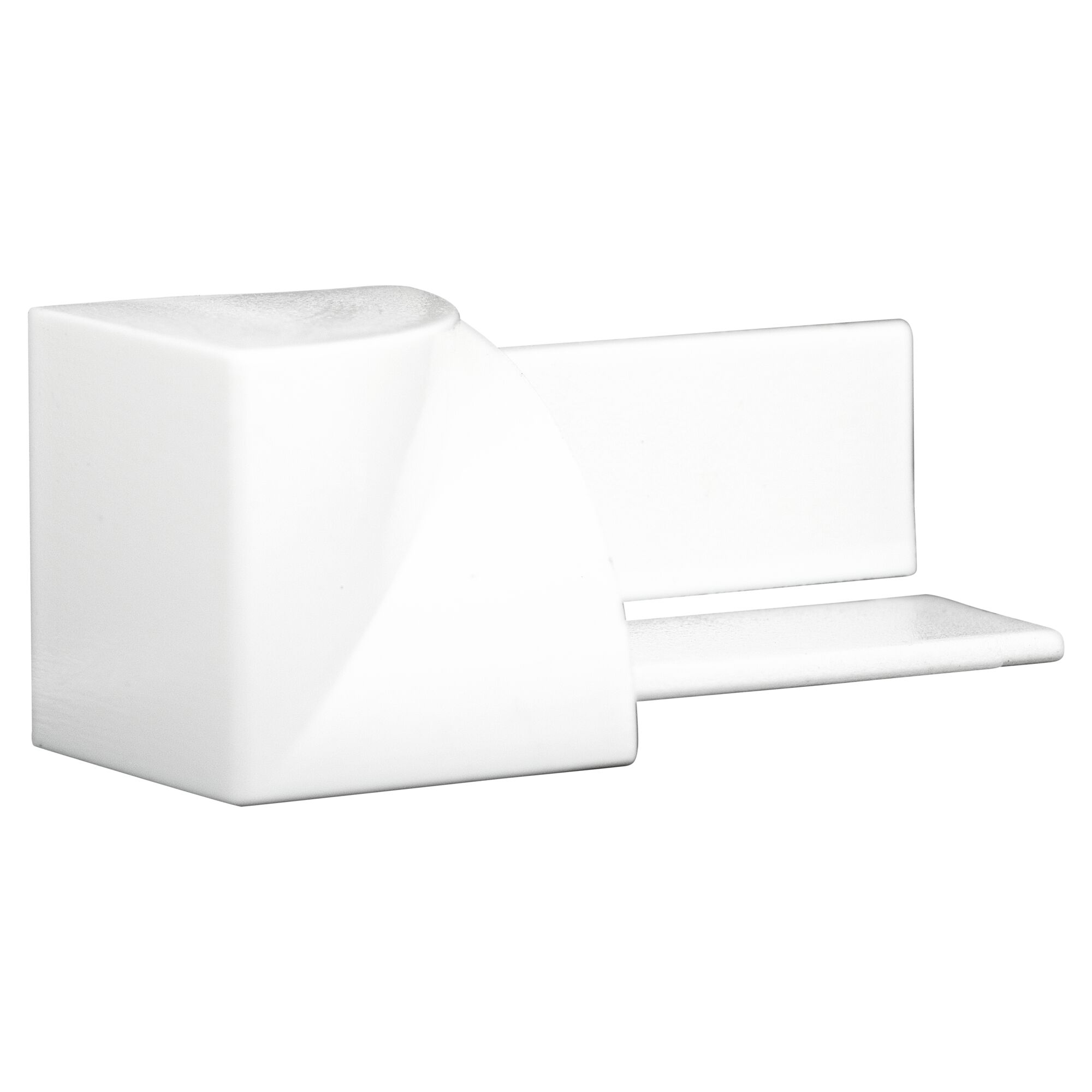 Weiße Viertelkreis-Profilecke aus Kunststoff