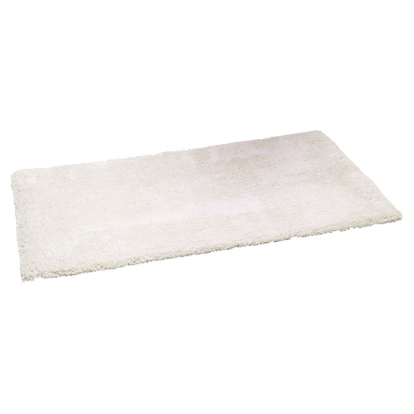 Cremefarbener Hochflor-Teppich