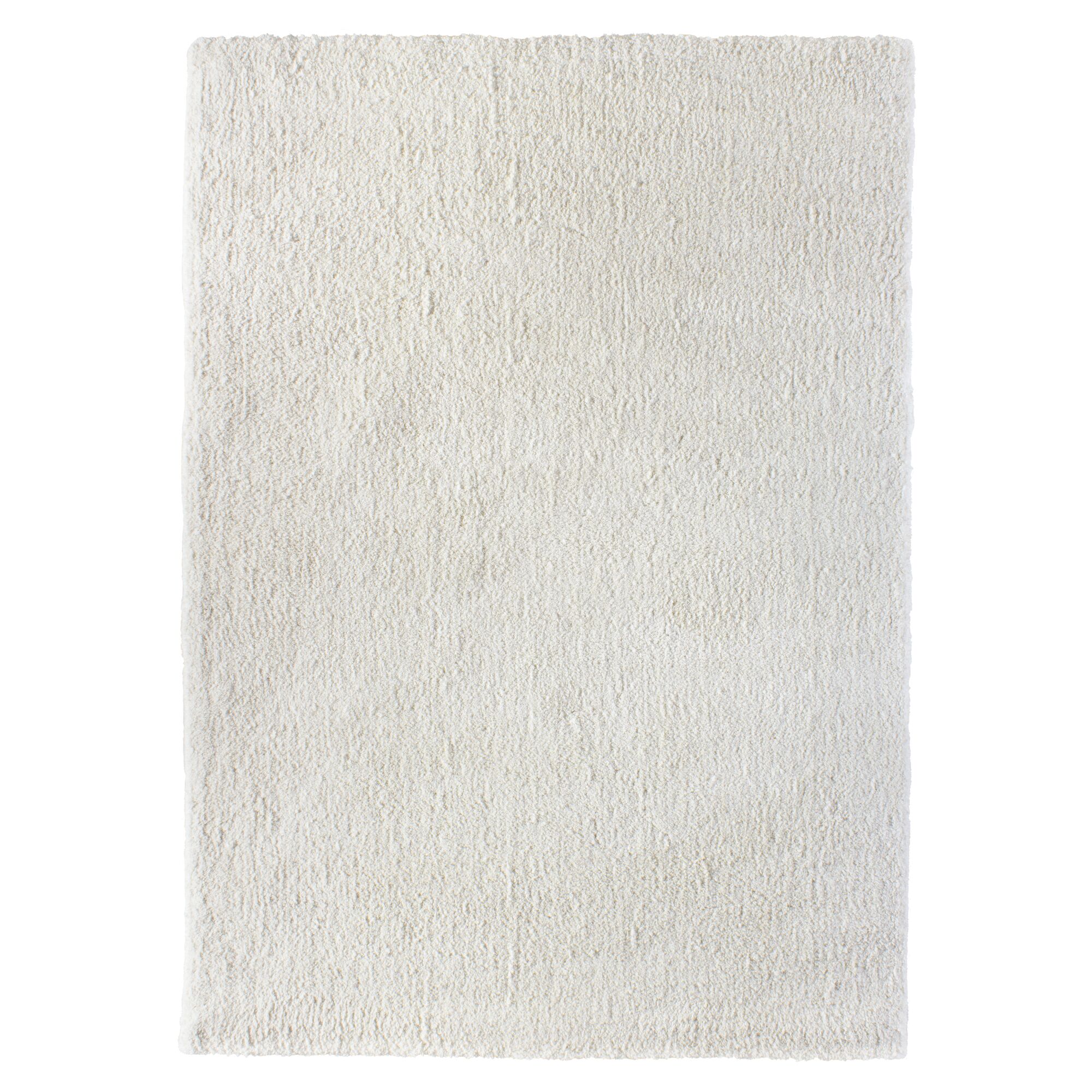Cremefarbener Hochflor-Teppich