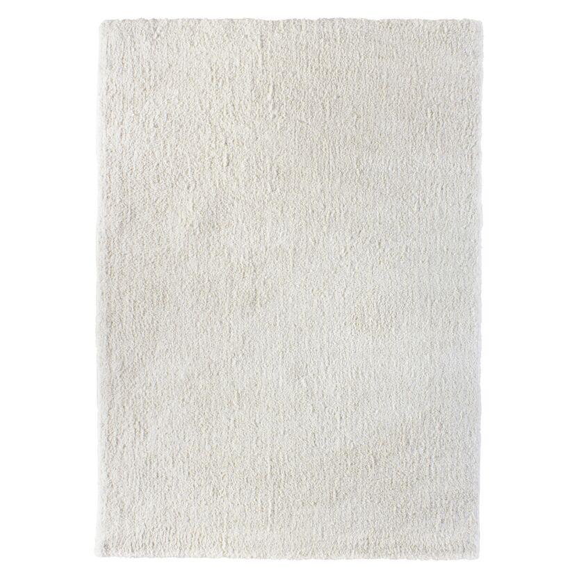 Cremefarbener Hochflor-Teppich