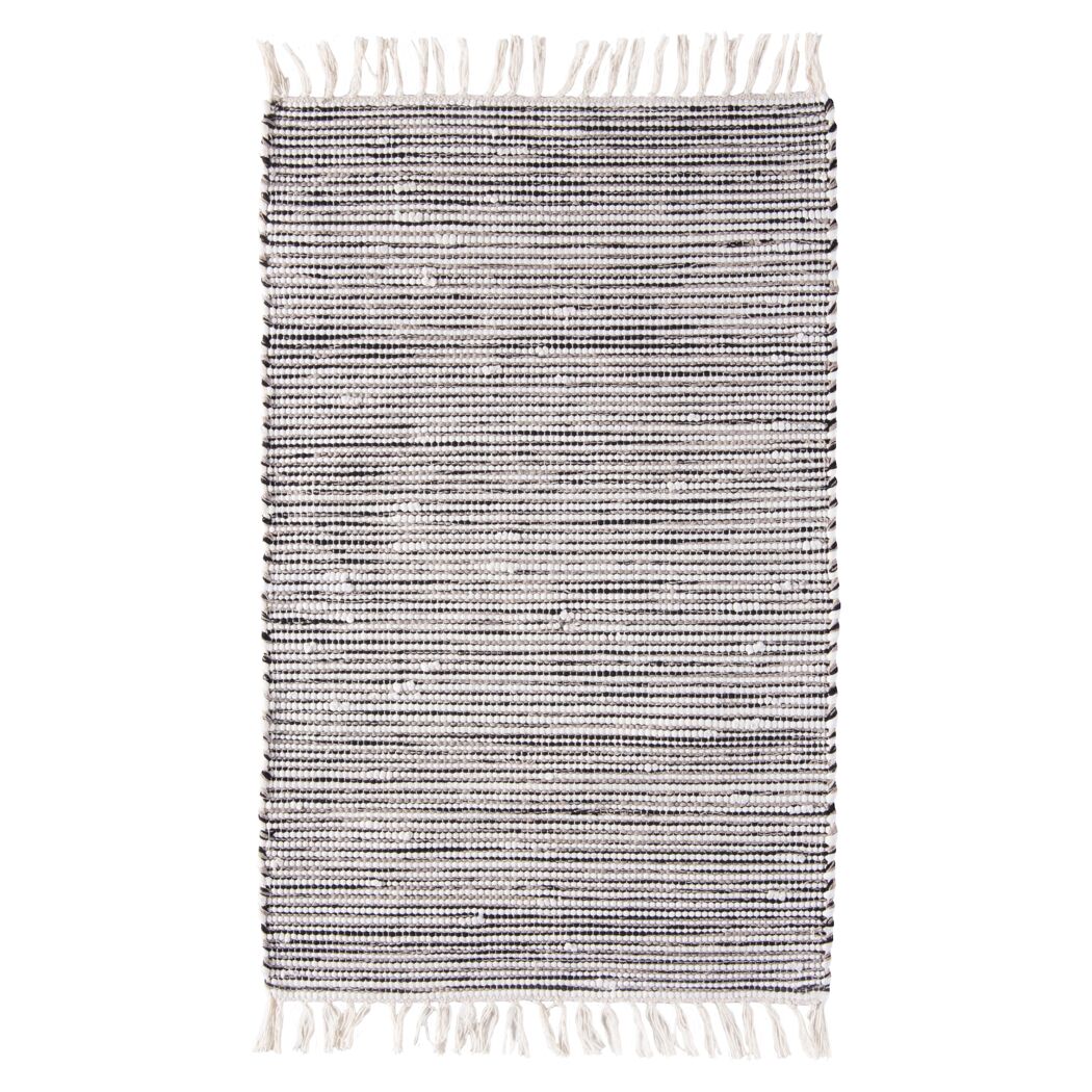 Schwarz-weiß-grauer Teppich Kentucky, 60 x 120 cm