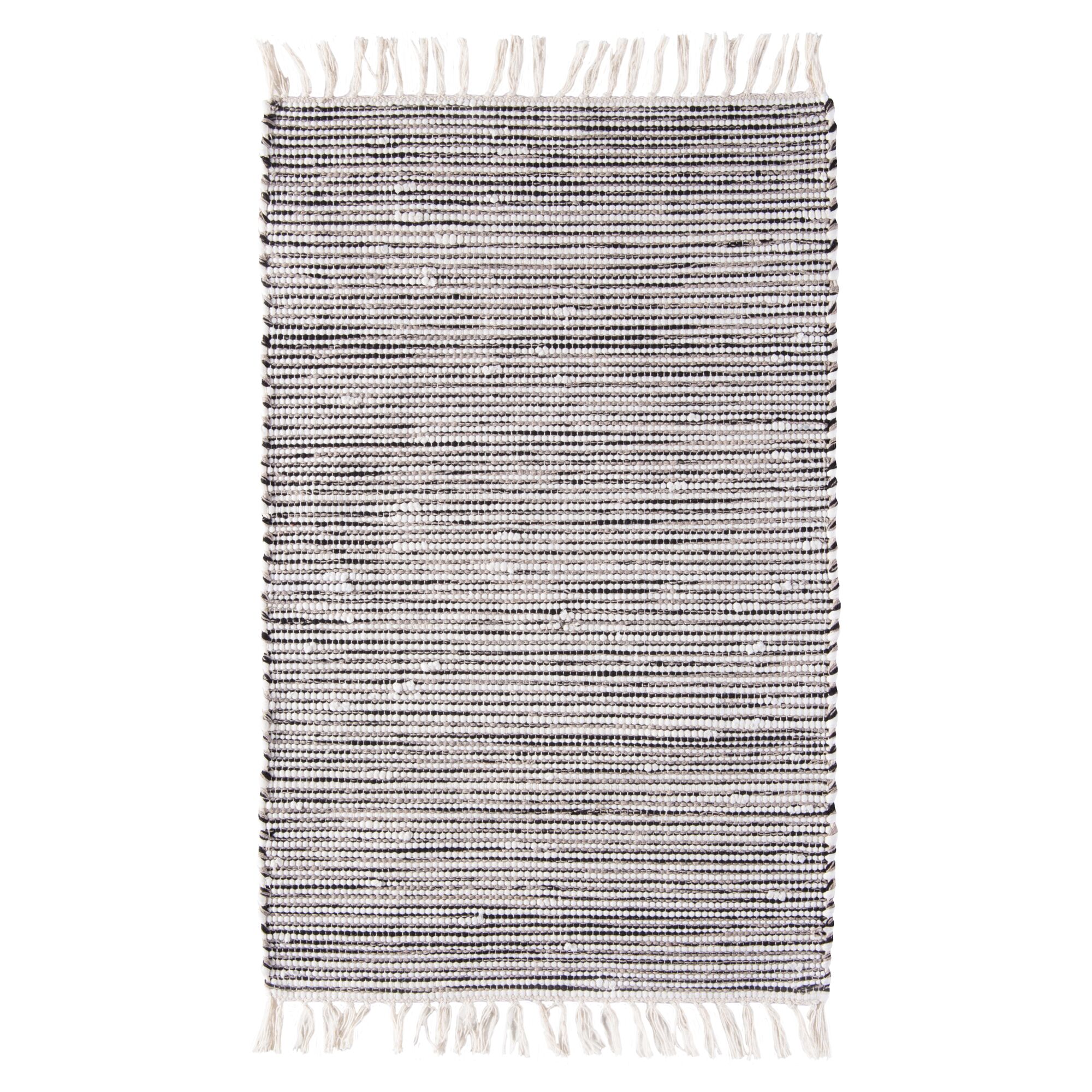 Schwarz-weiß-grauer Teppich Kentucky, 60 x 120 cm