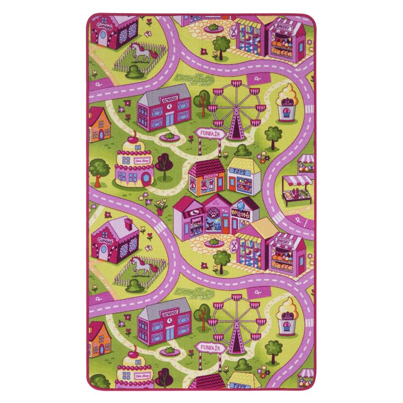 Spielteppich mit Straßen und Häusern