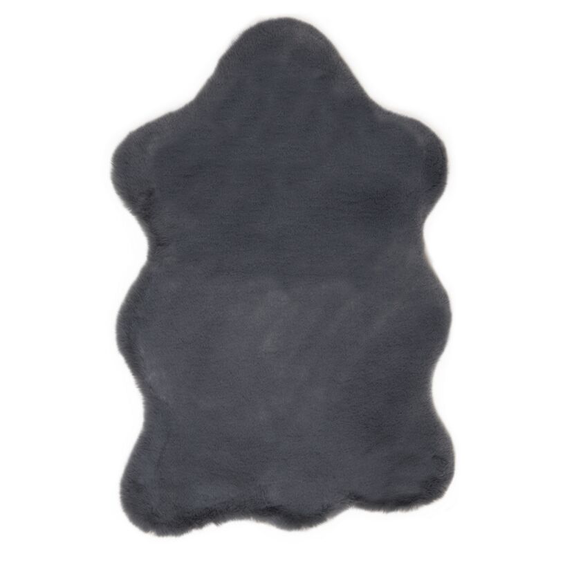 Flauschiger, grauer Kunstfell-Teppich